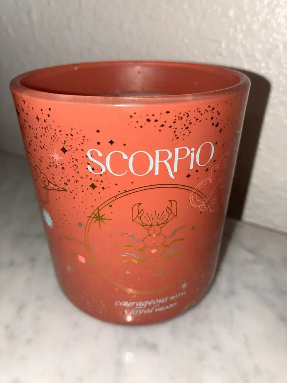 Anthropologie Candle Zodiac Sign Scorpio Glass 9.5 Oz